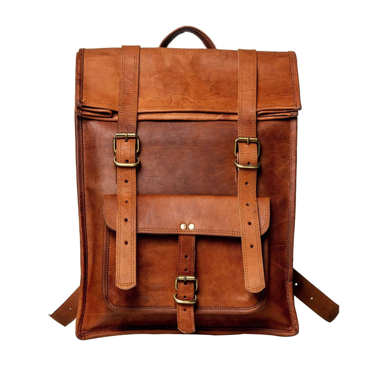 The Hoffman Roll Top Backpack by Classy Leather Bags