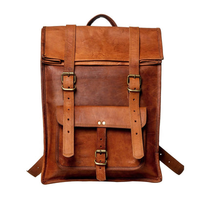 The Hoffman Roll Top Backpack by Classy Leather Bags