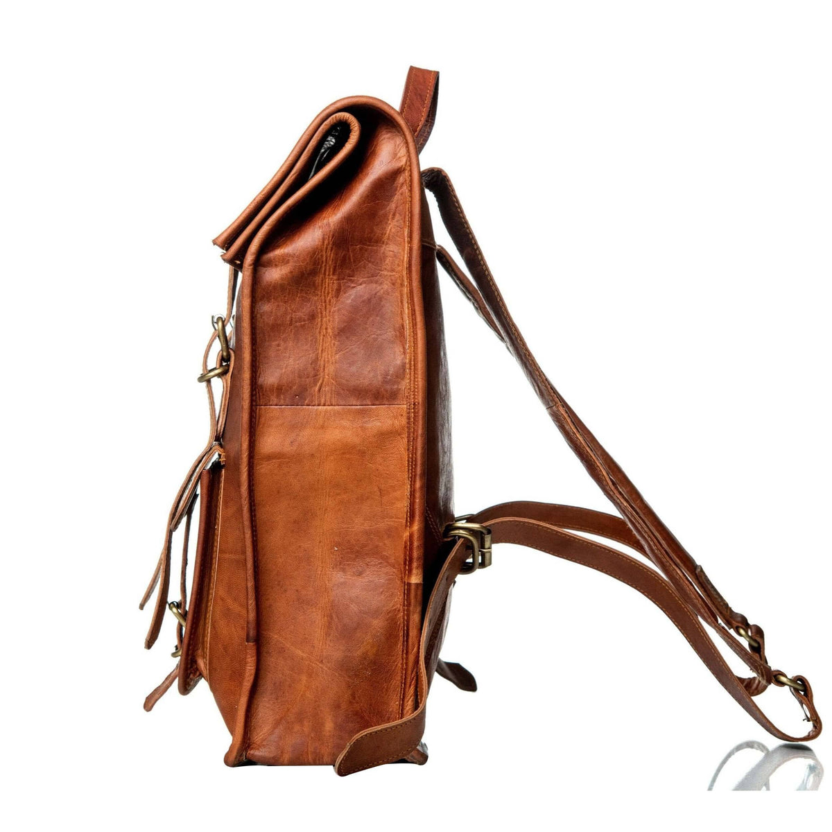 The Hoffman Roll Top Backpack by Classy Leather Bags