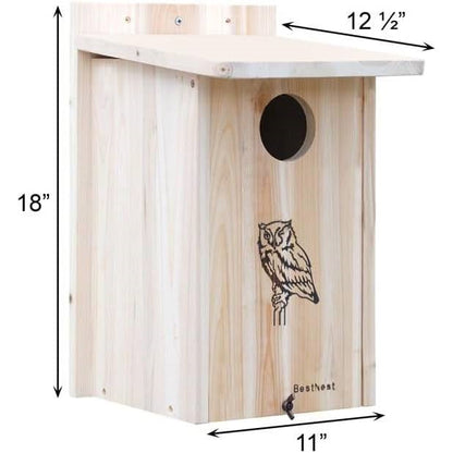 Sturdy Wood Bird House for Owls and Kestrels by HomePacific
