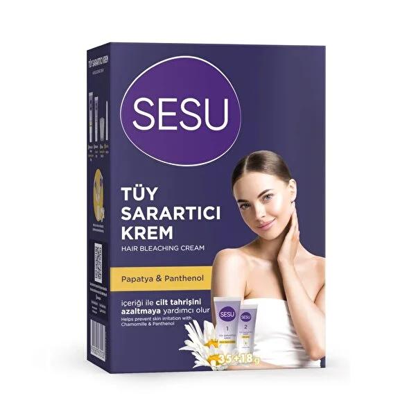 Sesu Hair Lightening Cream: Gentle Bleach with Chamomile for Sensitive Skin | Quick & Easy Hair Bleaching at Home by Beauty Care Bag