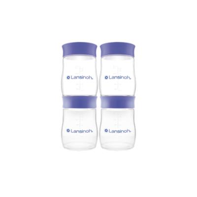 Lansinoh Breast Milk Storage Bottles Set of 4 - BPA Free, Dishwasher Safe, Compatible with Lansinoh Breast Pumps by Beauty Care Bag