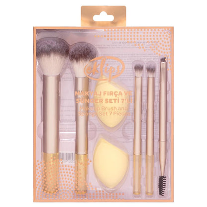 Eklips 7-Piece Makeup Brush and Sponge Set by Beauty Care Bag