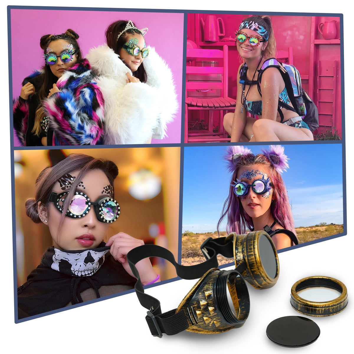Steampunk Goggles and Kaleidoscope Glasses by SoJourner