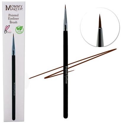 Pointed eyeliner brush with ultra-fine hand-cut synthetic tip