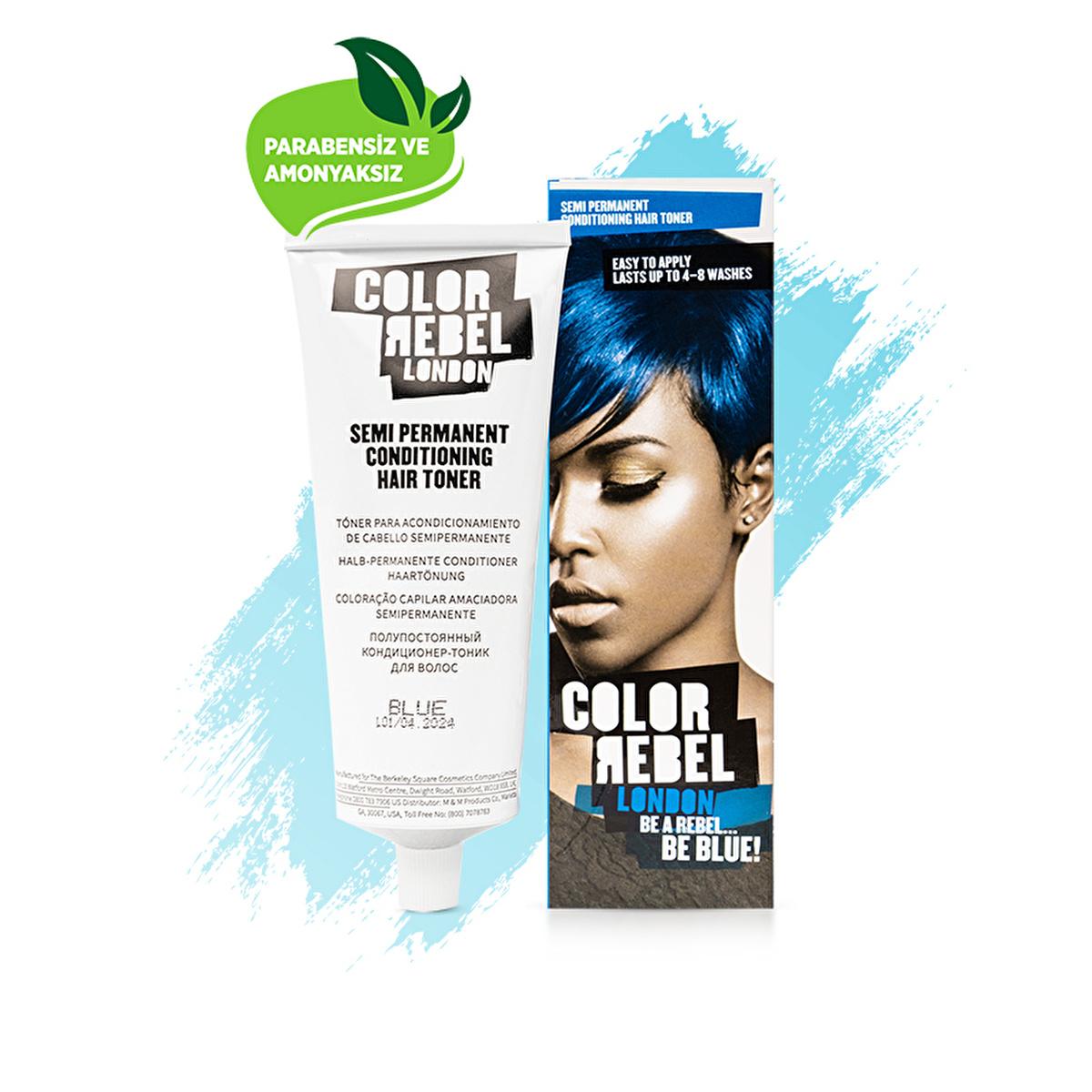 Color Rebel London semi-permanent blue hair dye, 100ml