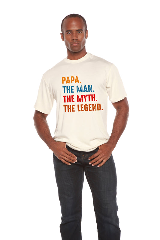 Papa, the Man, the Myth, the Legend men's short sleeve graphic T-shirt in bamboo viscose and organic cotton