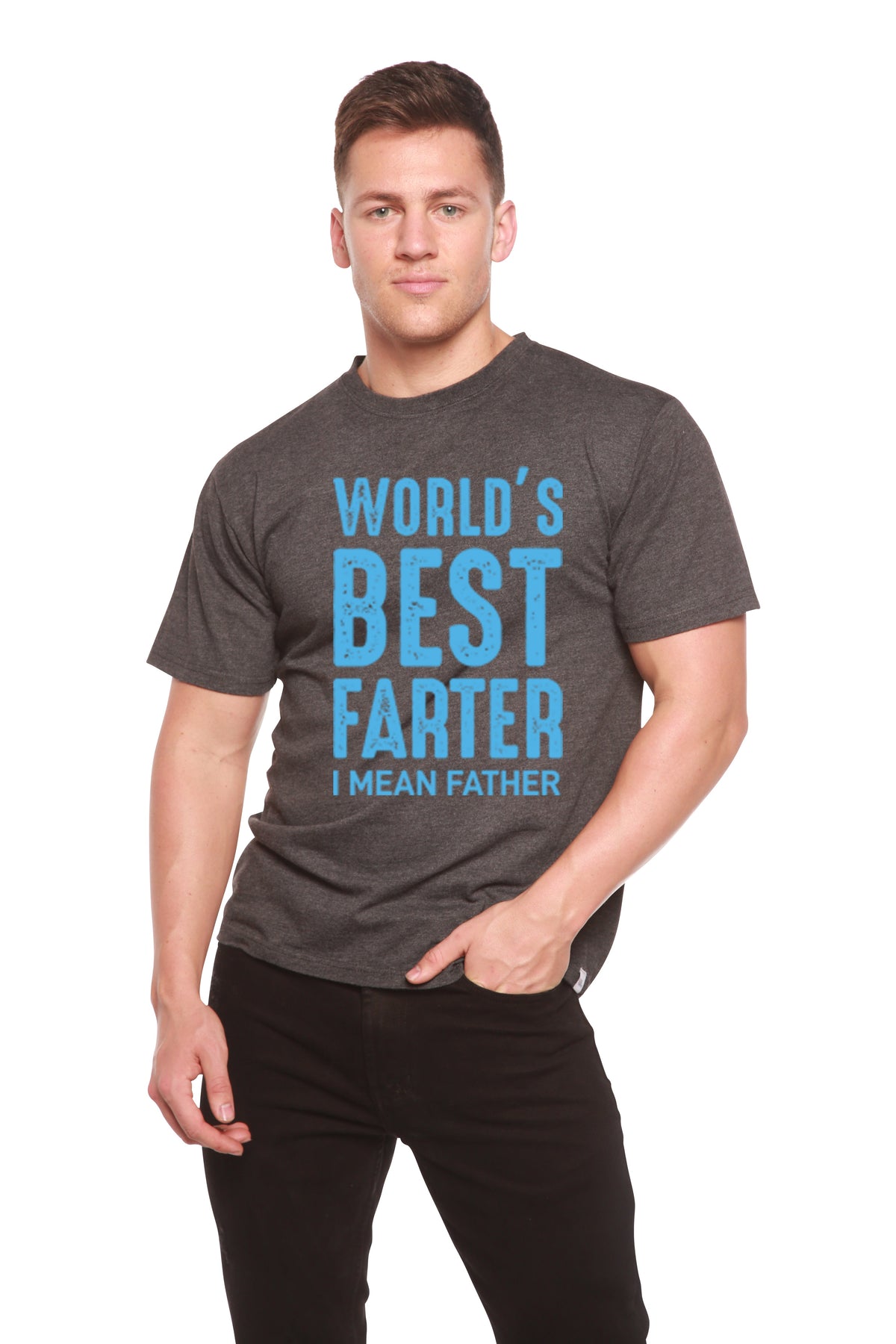 World's Best Farter men's bamboo graphic T-shirt – view 2