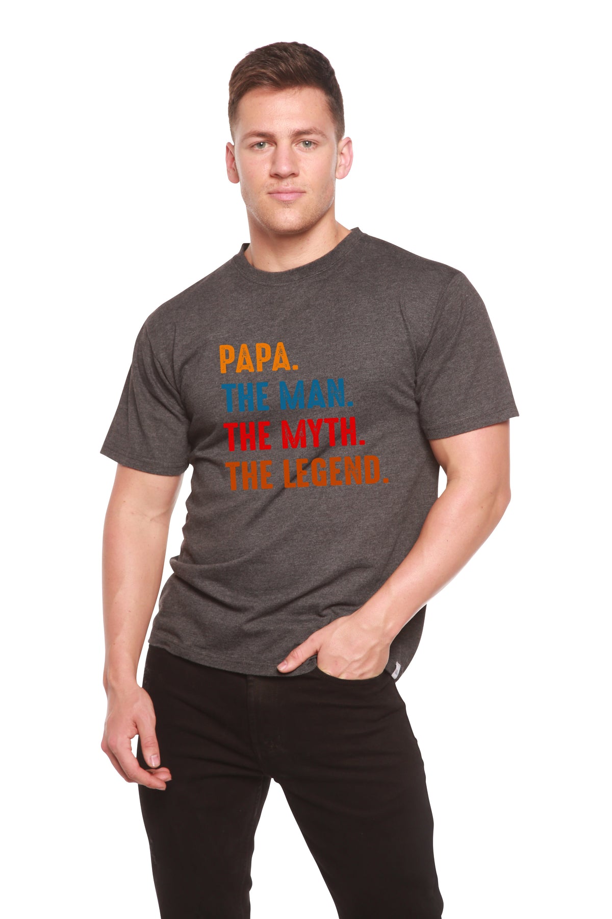 Papa, the Man, the Myth, the Legend men's bamboo graphic T-shirt – view 5