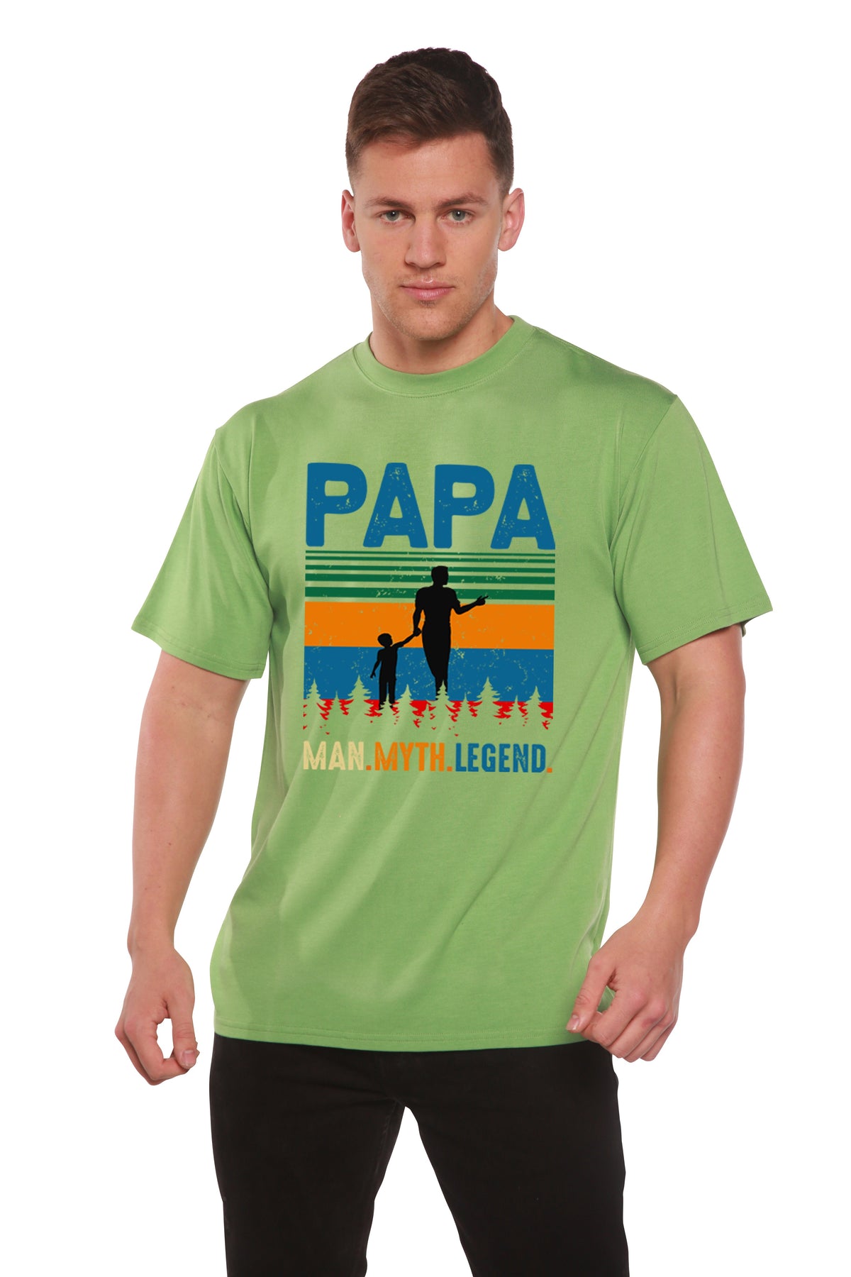 Papa Man, Myth, Legend men's bamboo graphic T-shirt – view 5