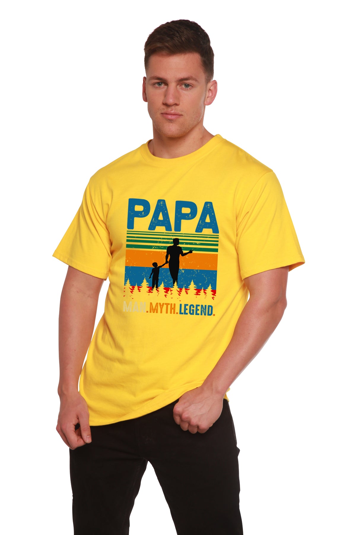 Papa Man, Myth, Legend men's bamboo graphic T-shirt – view 6