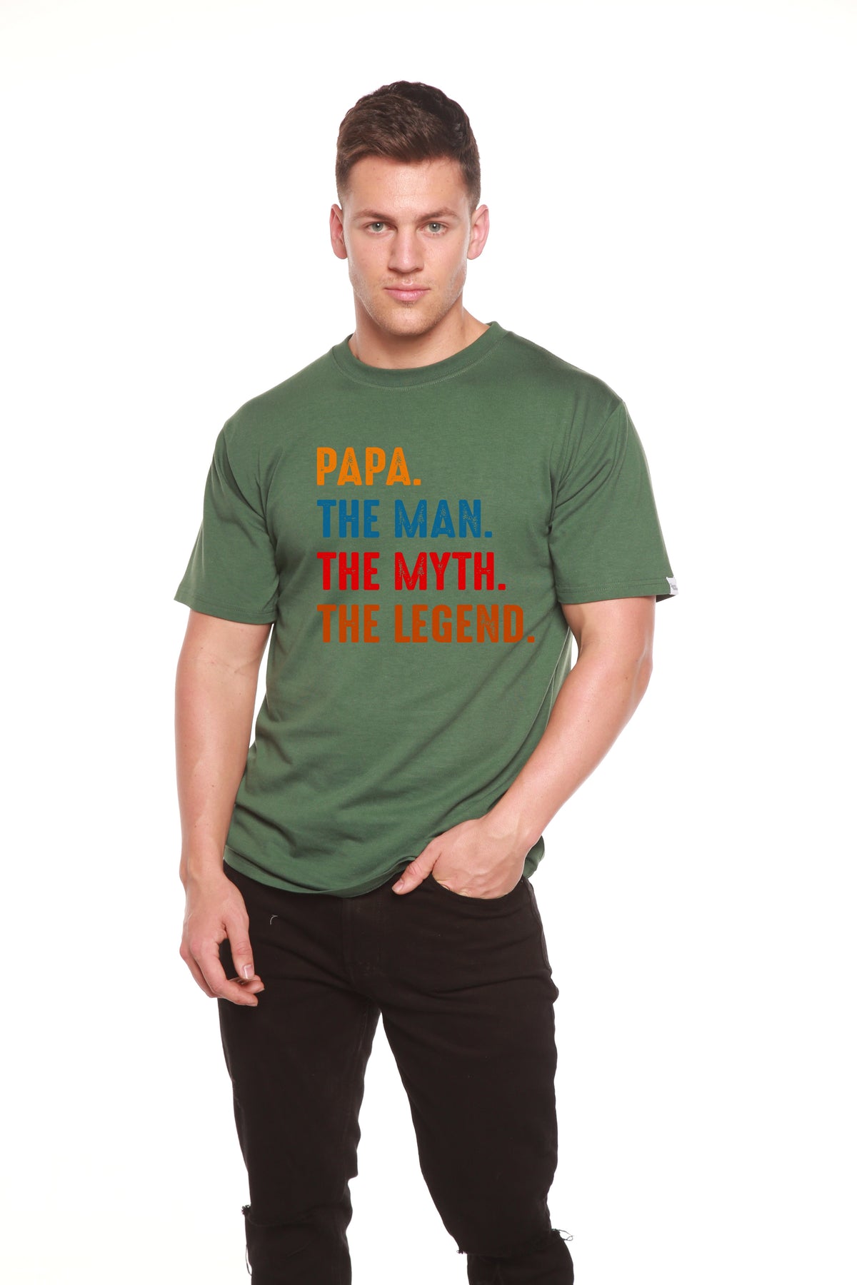Papa, the Man, the Myth, the Legend men's bamboo graphic T-shirt – view 11