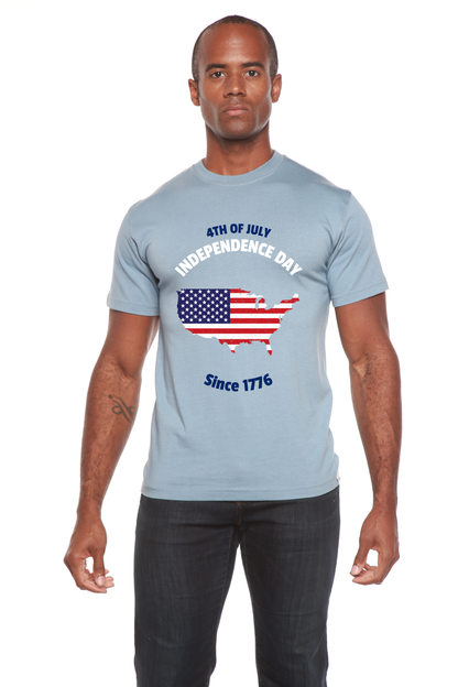 Spun Bamboo men's 4th of July bamboo graphic T-shirt in Steel Blue