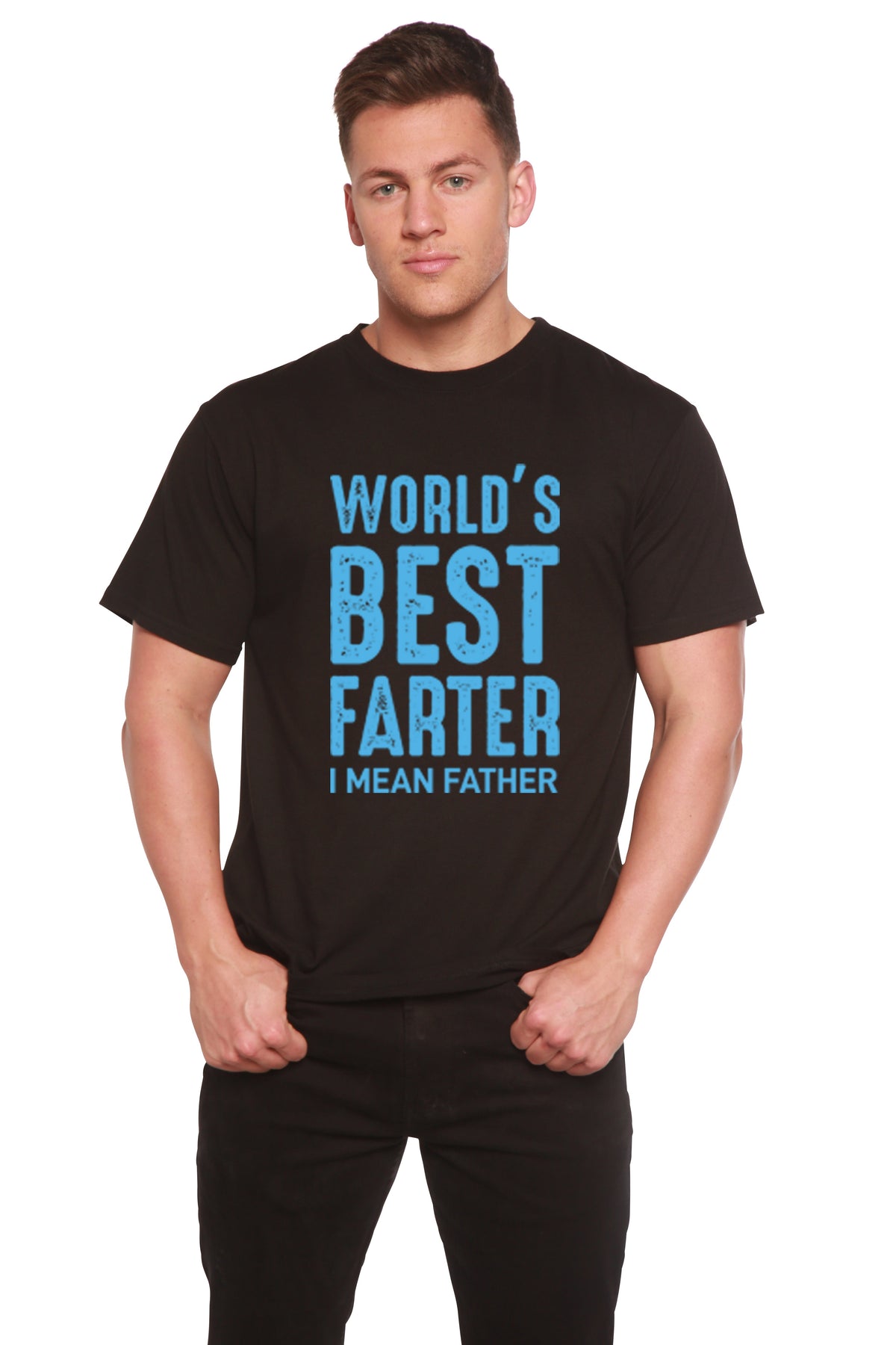 World's Best Farter men's short sleeve graphic T-shirt in bamboo viscose and organic cotton