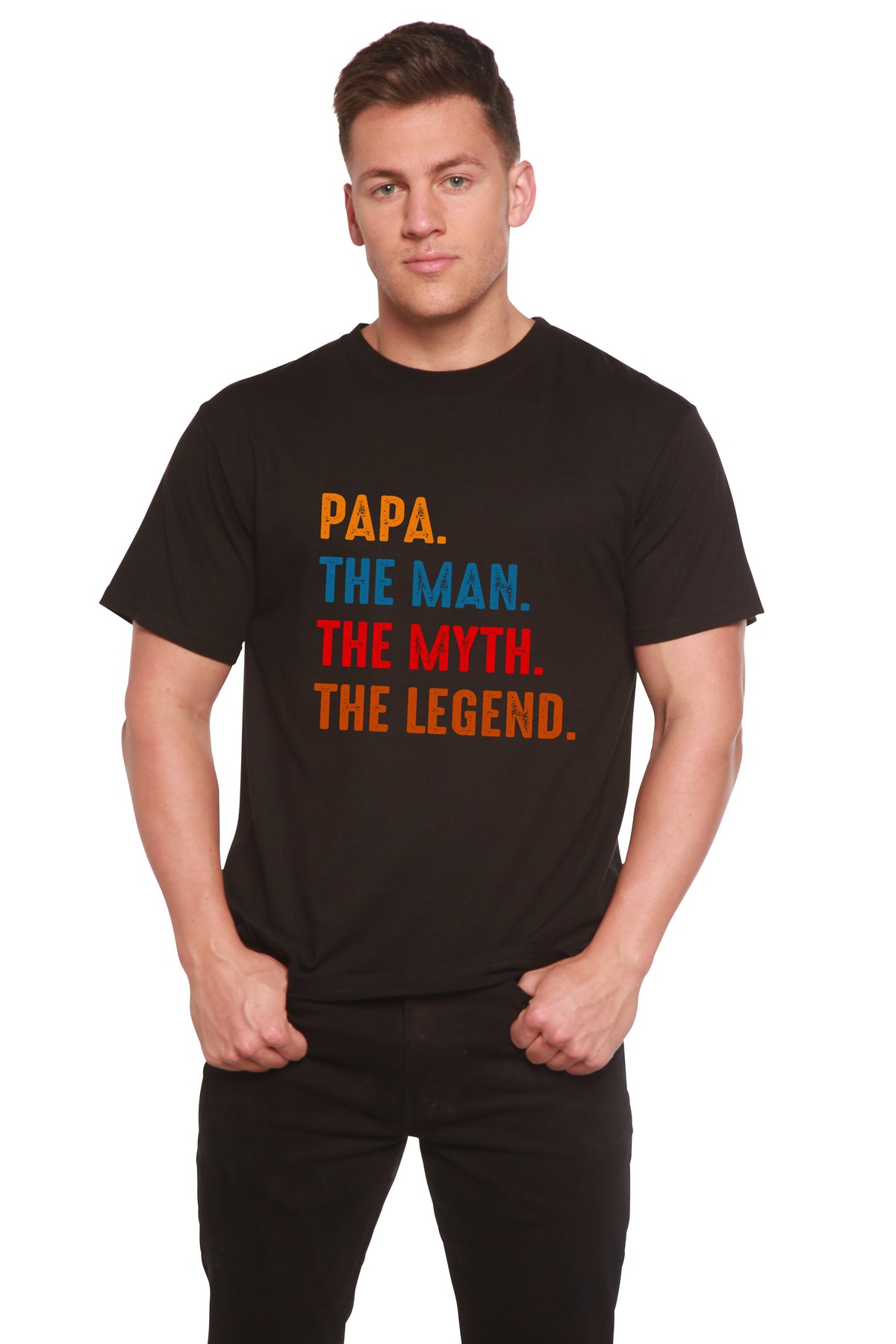 Papa, the Man, the Myth, the Legend men's bamboo graphic T-shirt – view 4