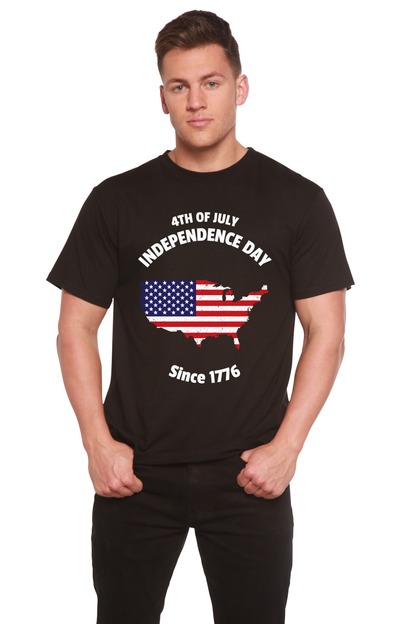 Spun Bamboo men's 4th of July bamboo graphic T-shirt in black