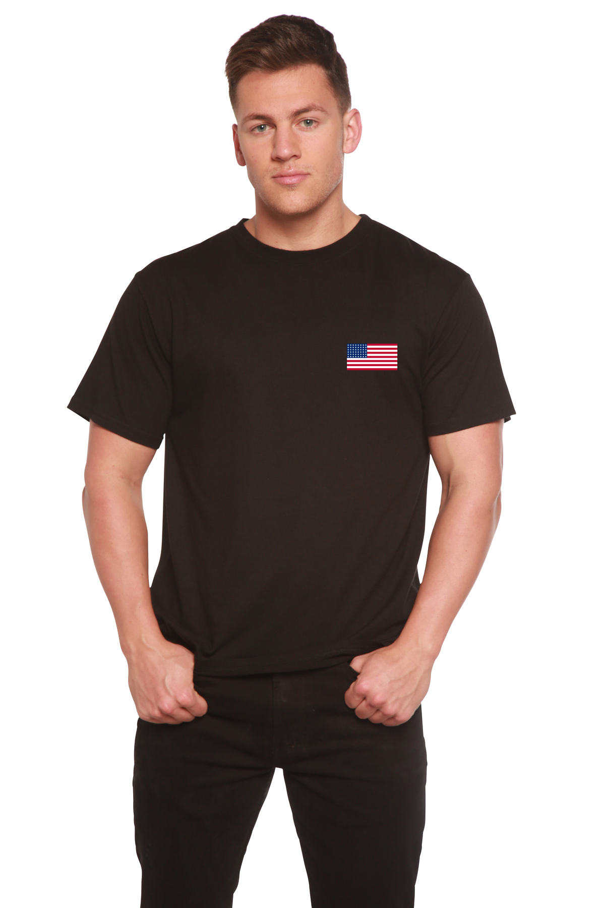 American Flag men's bamboo graphic T-shirt – view 3