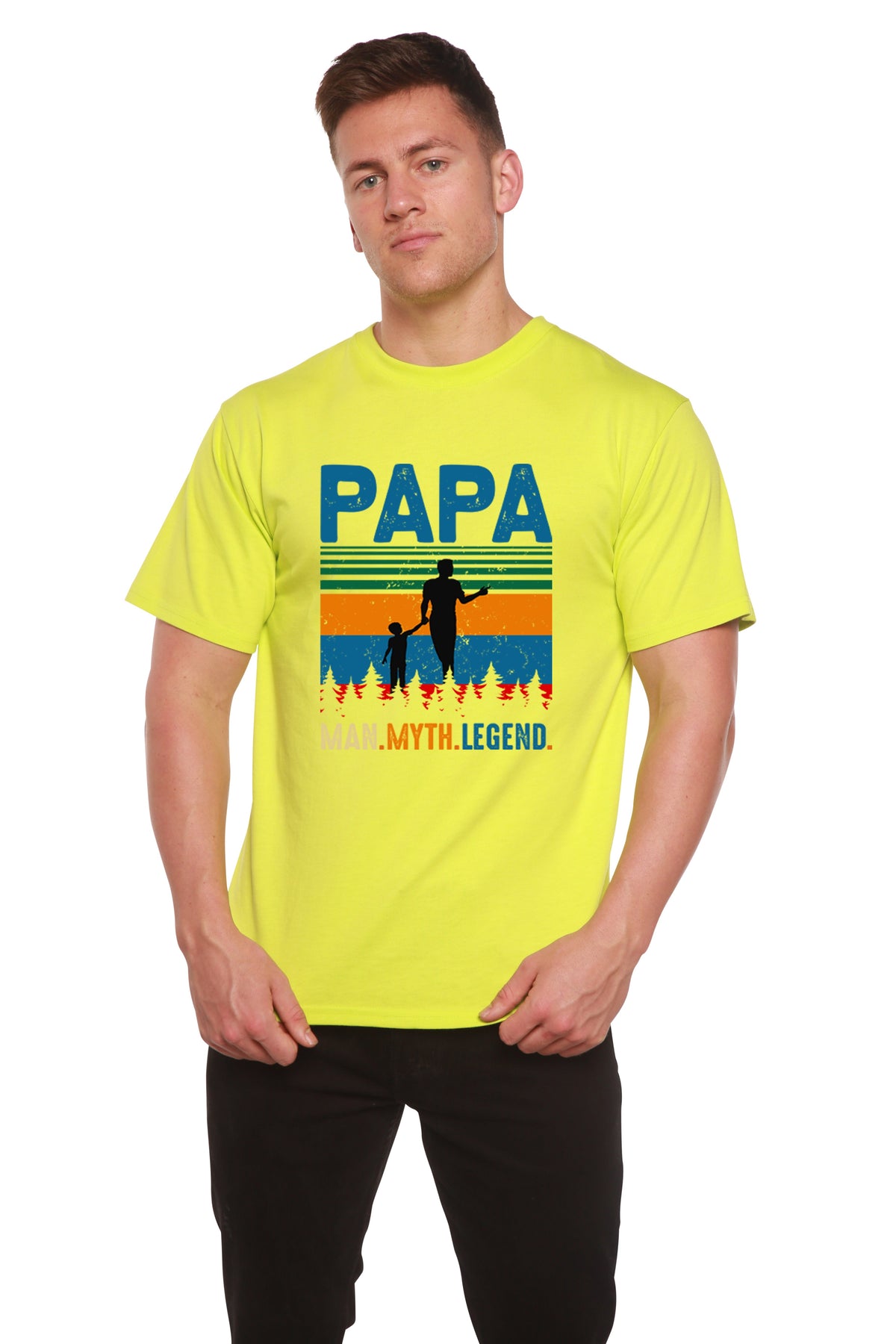 Papa Man, Myth, Legend men's bamboo graphic T-shirt – view 7