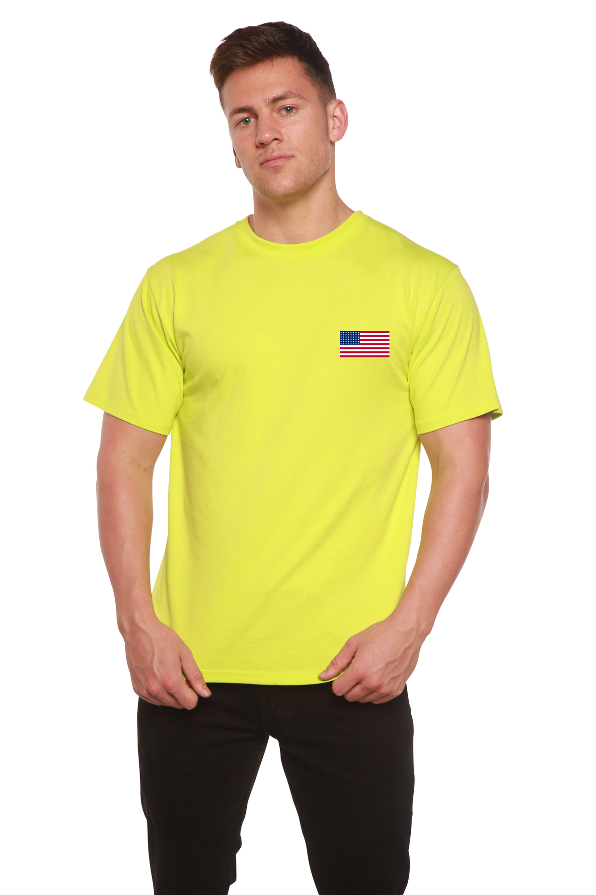 American Flag men's bamboo graphic T-shirt – view 8