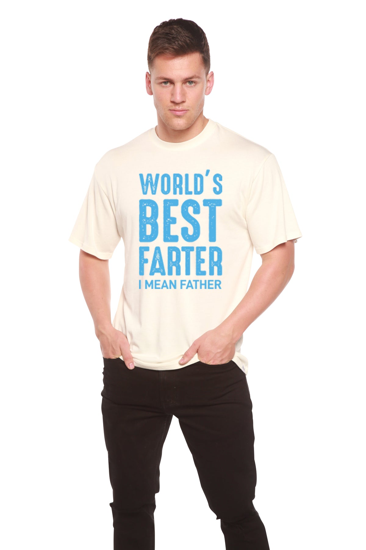 World's Best Farter men's bamboo graphic T-shirt – view 3