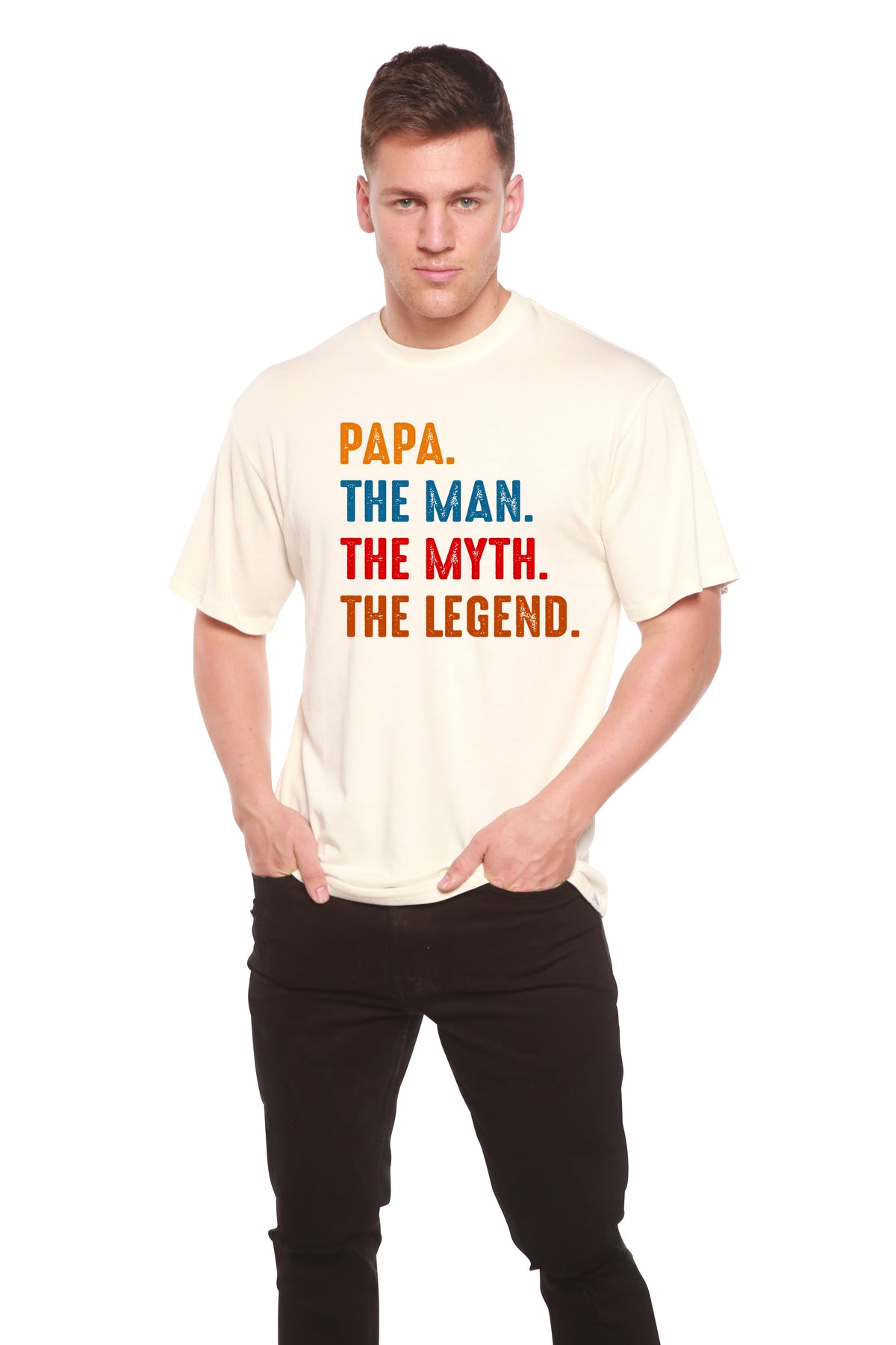 Papa, the Man, the Myth, the Legend men's bamboo graphic T-shirt – view 9