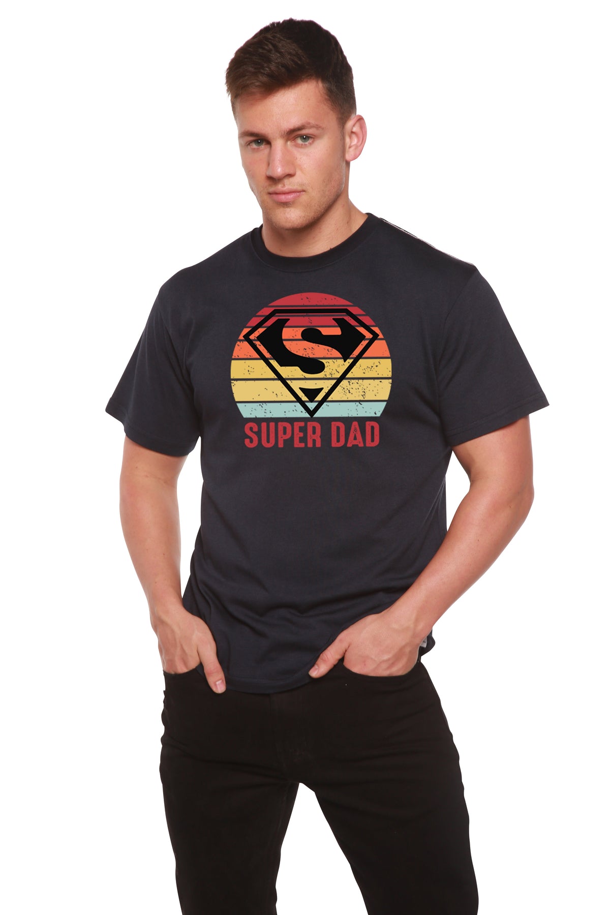 Super Dad men's short sleeve graphic T-shirt in bamboo viscose and organic cotton