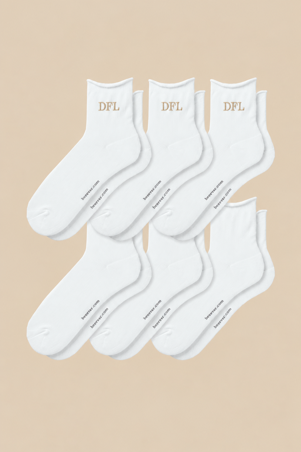 6-Pack Women's Roll Top Socks by Breevar