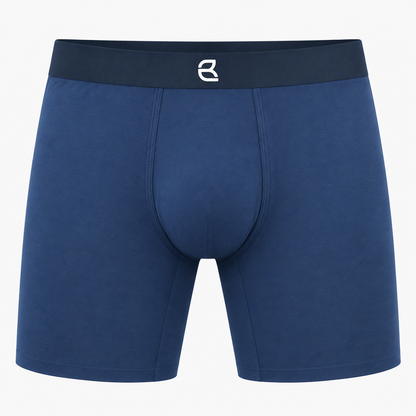 Breevar men's seamless long boxer brief in blue, detail 2