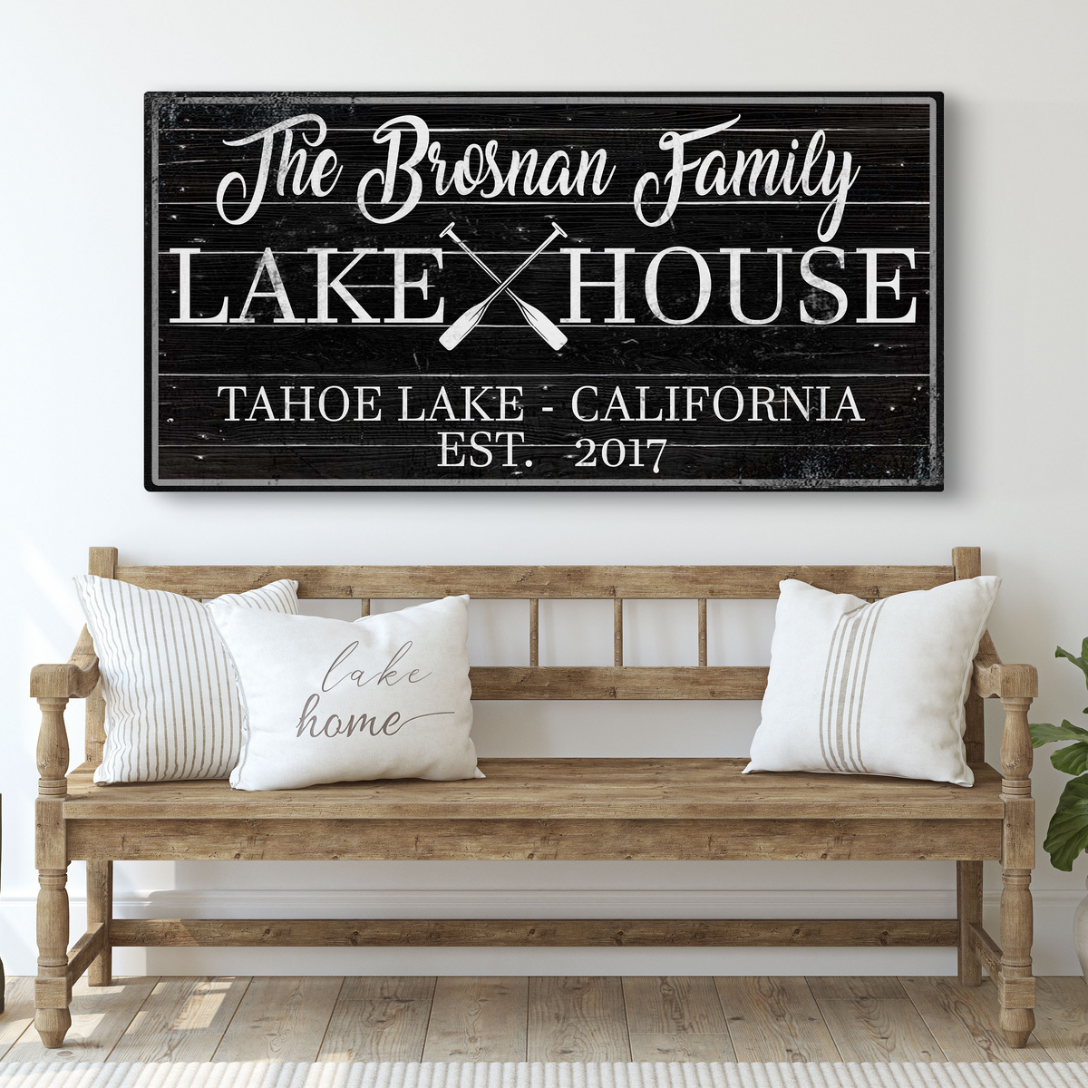 Family Lake House Paddle Sign II by Tailored Canvases