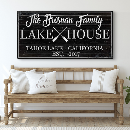 Family Lake House Paddle Sign II by Tailored Canvases