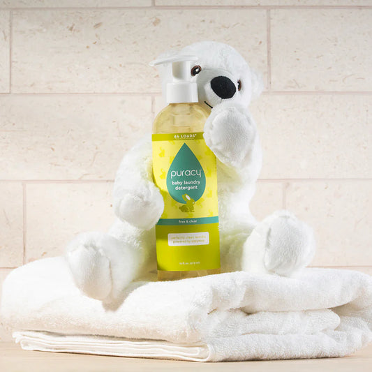 Hypoallergenic unscented baby laundry detergent with plant enzymes