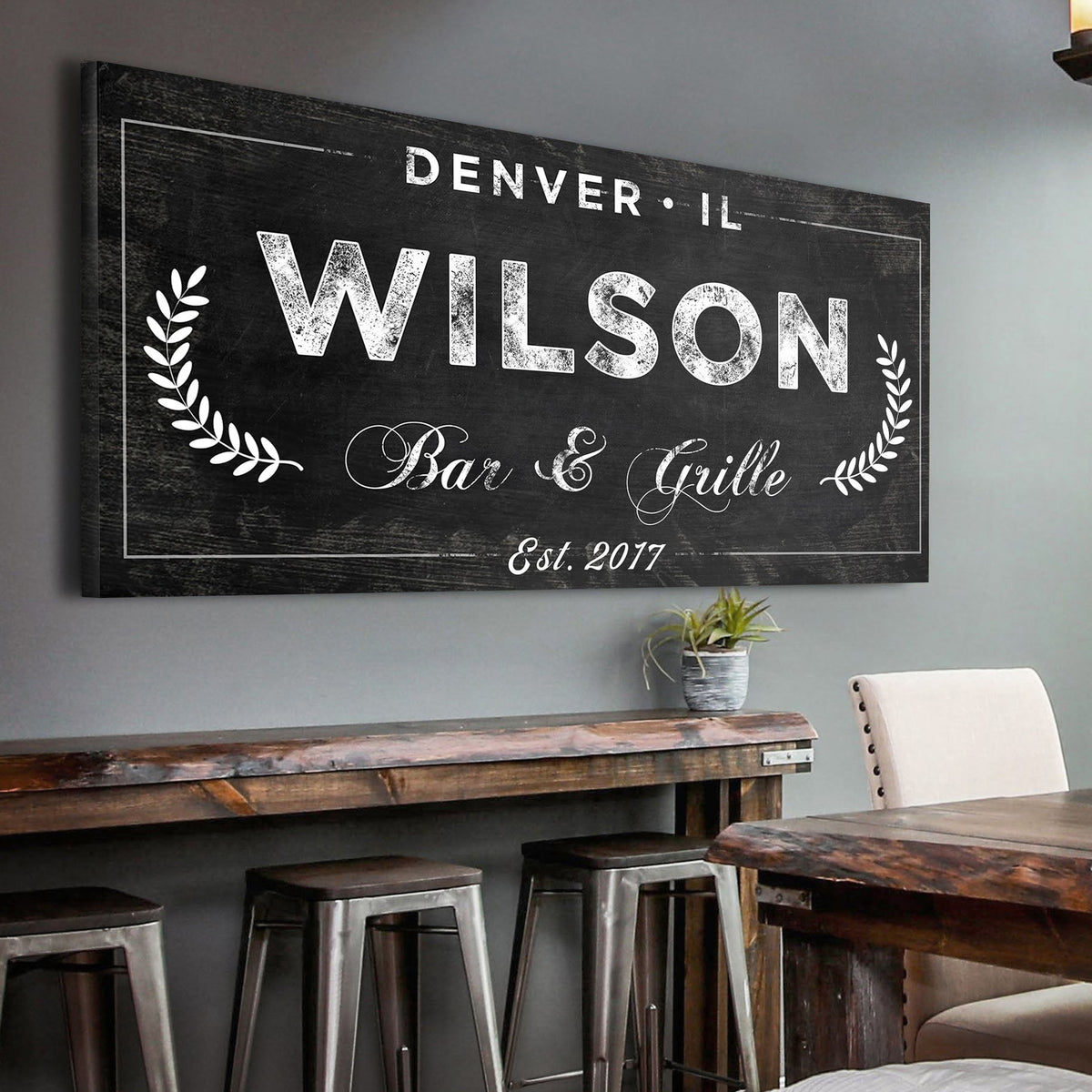 Bar and Grill Sign IV by Tailored Canvases