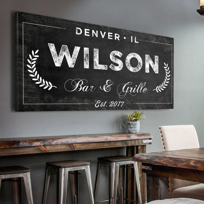 Bar and Grill Sign IV by Tailored Canvases