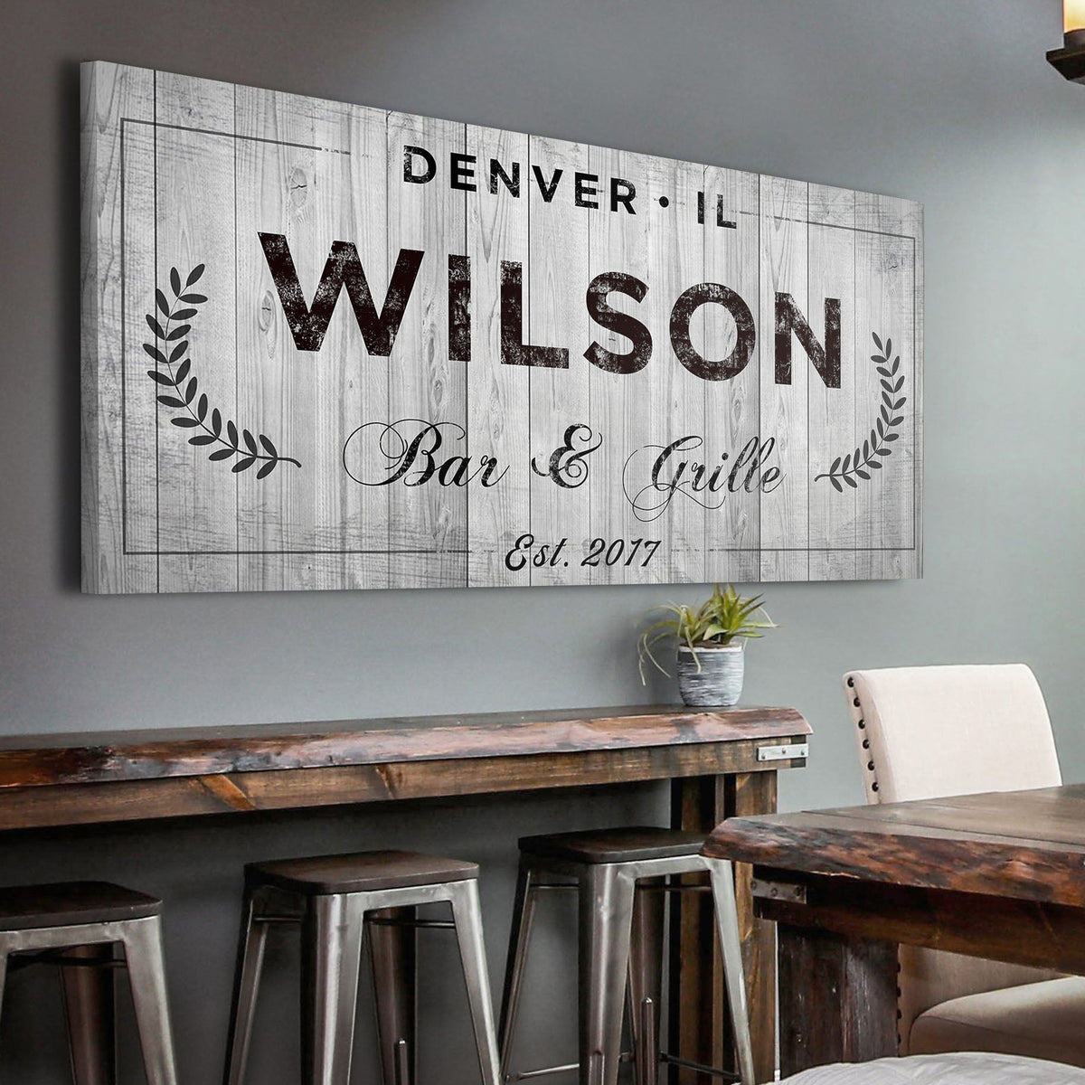 Bar and Grill Sign IV by Tailored Canvases