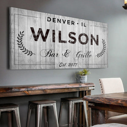 Bar and Grill Sign IV by Tailored Canvases