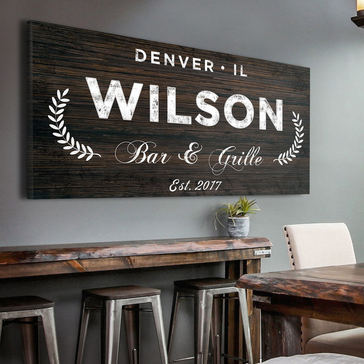 Bar and Grill Sign IV by Tailored Canvases
