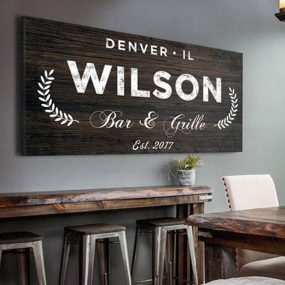 Bar and Grill Sign IV by Tailored Canvases