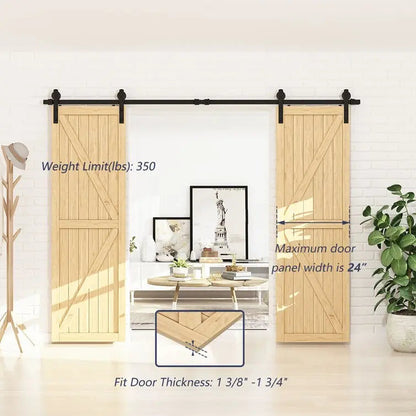 Barn Door Track Kit for Double Door (No Door) by HAUSVITA