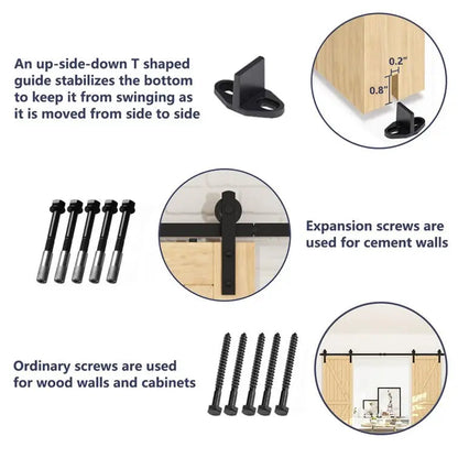 Barn Door Track Kit for Double Door (No Door) by HAUSVITA