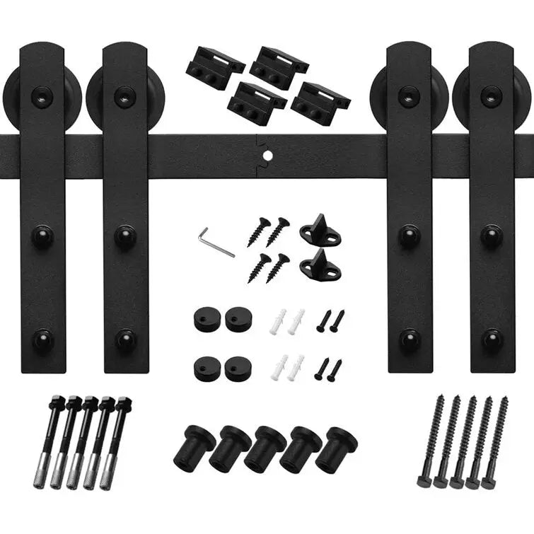 Barn Door Track Kit for Double Door (No Door) by HAUSVITA