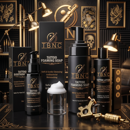 Basic Tattoo Aftercare Bundle with foaming soap, soothing gel and lotion