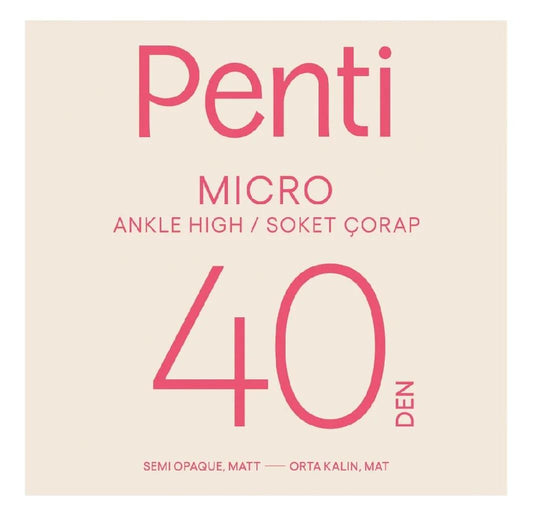 Penti Micro 40 Denier Ankle Socks in Black 1 Pair by Beauty Care Bag