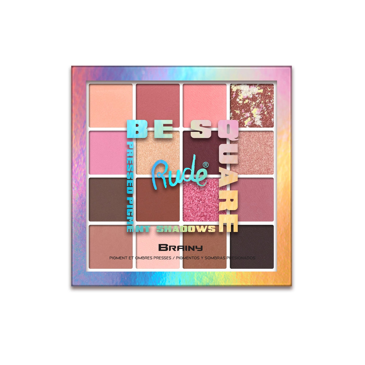 RUDE Be Square Pressed Pigments & Shadows - Brainy - Brainy by Avera Group