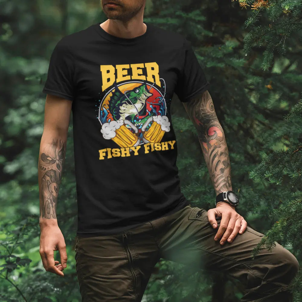 Beer Fishy Fishy 2 Man T-Shirt by Outdoorzees