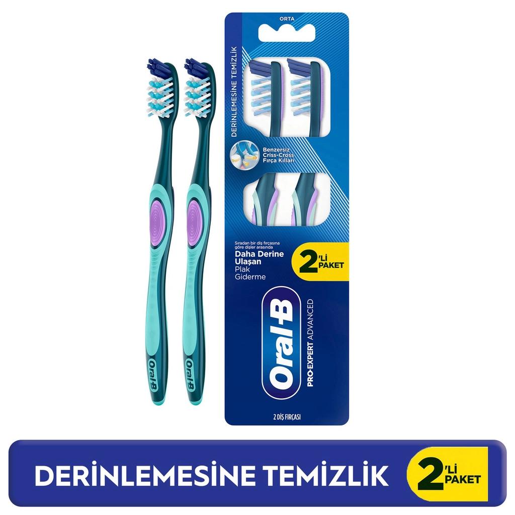 Oral-B Pro-Expert Advanced Deep Clean Toothbrush Medium 2-Pack by Beauty Care Bag