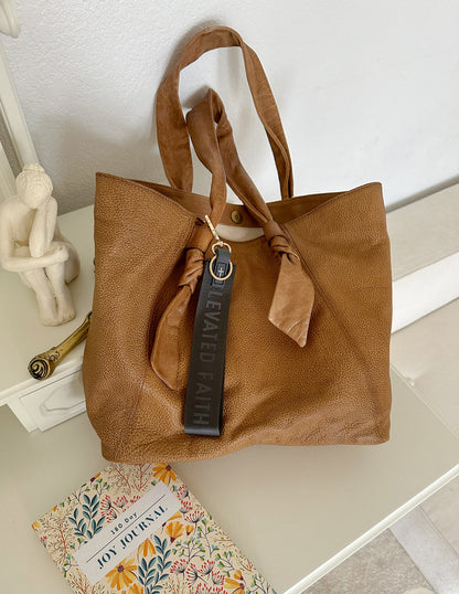 Black Oversized Logo Keychain by Elevated Faith