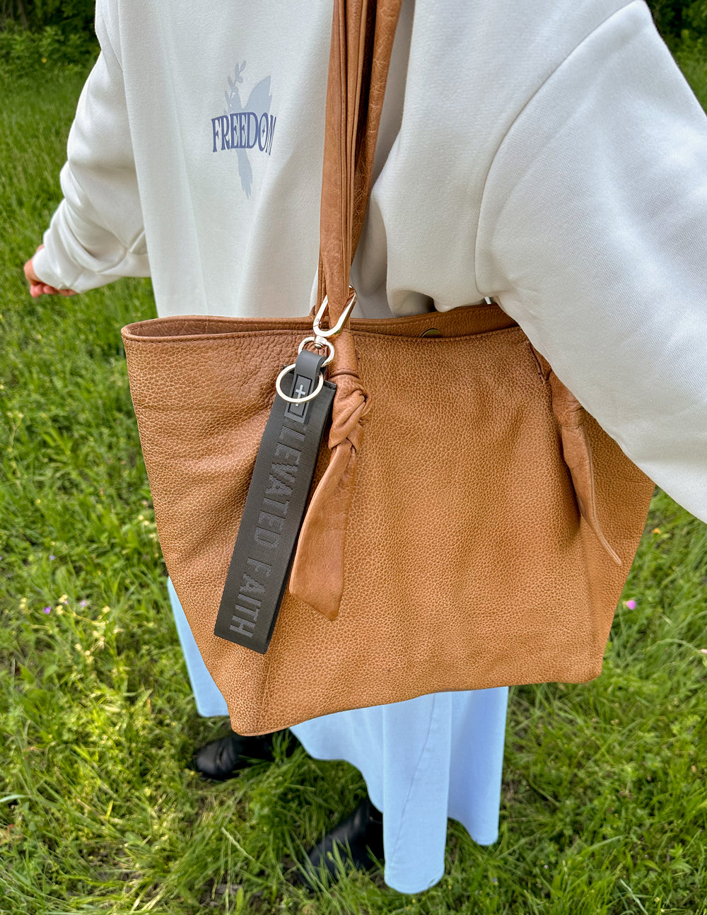 Black Oversized Logo Keychain by Elevated Faith