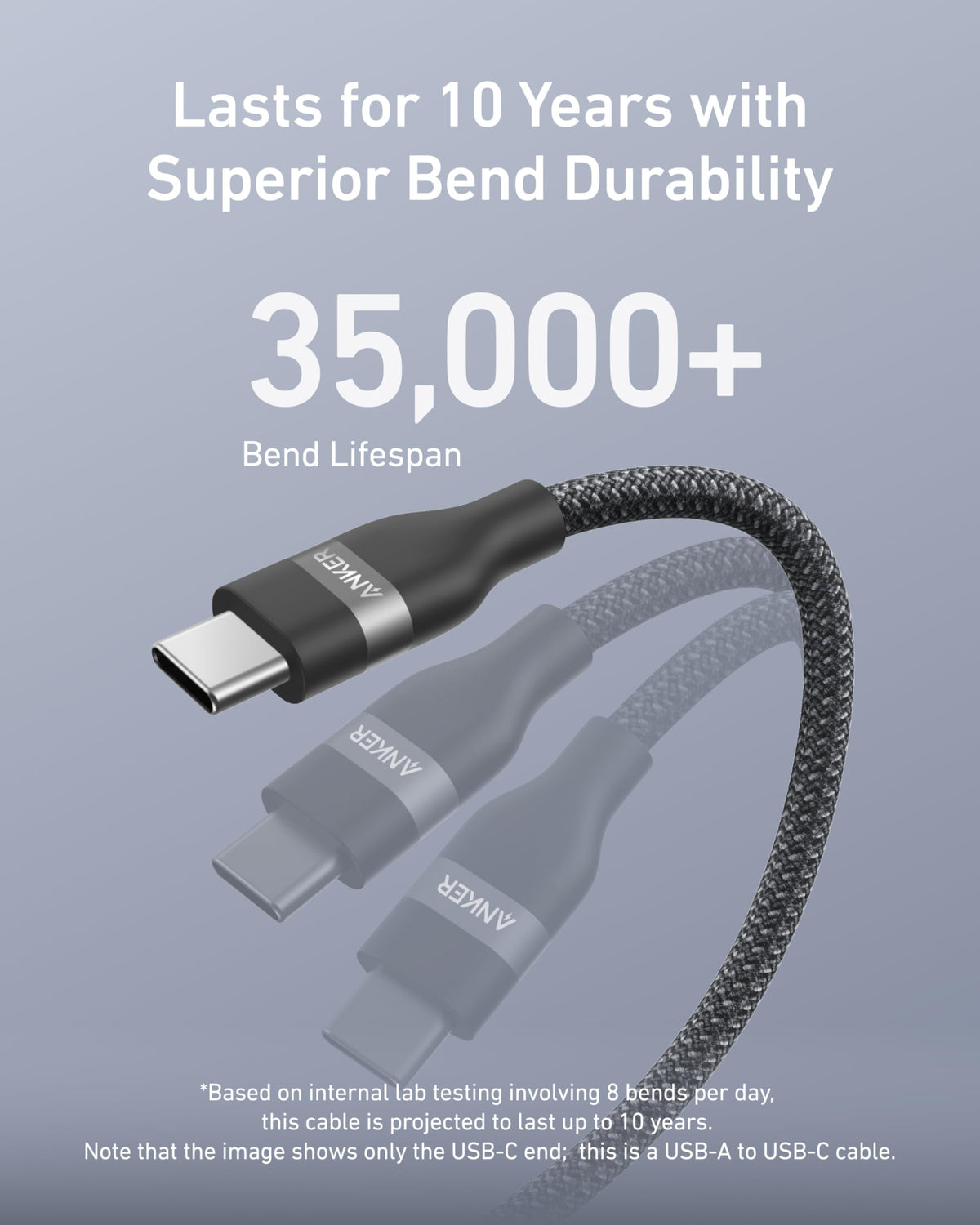 Anker USB-A to USB-C Cable (3 ft / 6 ft, Upcycled-Braided) by Anker