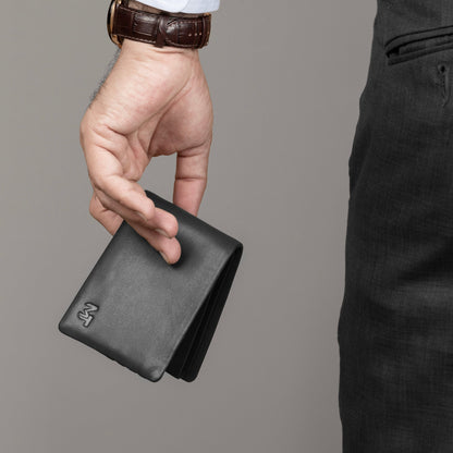 Black Kodiak Billfold by Classy Leather Bags