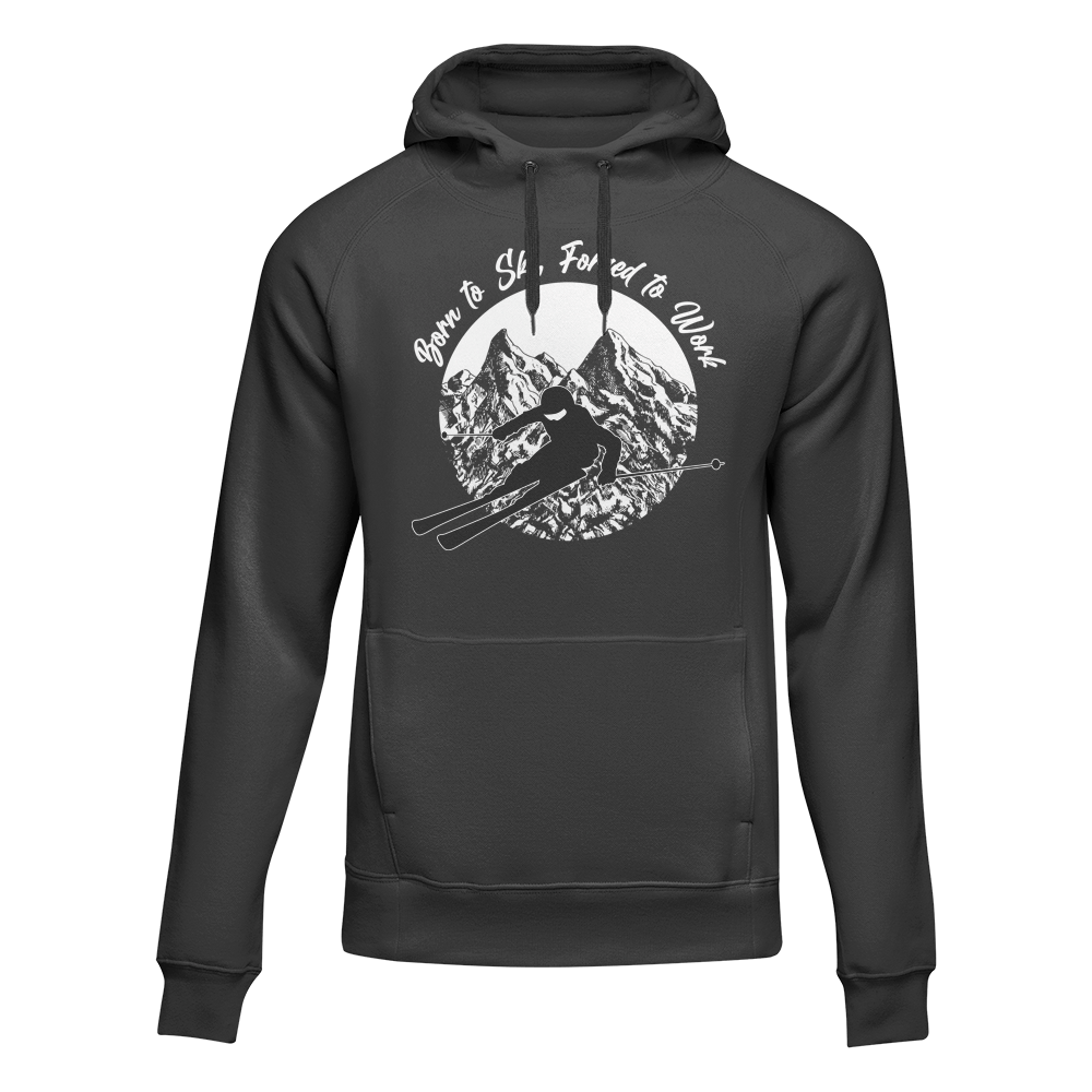 Born To Ski Forced To Work Unisex Hoodie by Outdoorzees